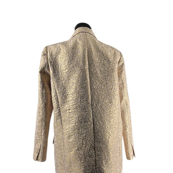 Zara blazer Gold jacquard jacket elegant pretty business casual event sz lg - Picture 10 of 10